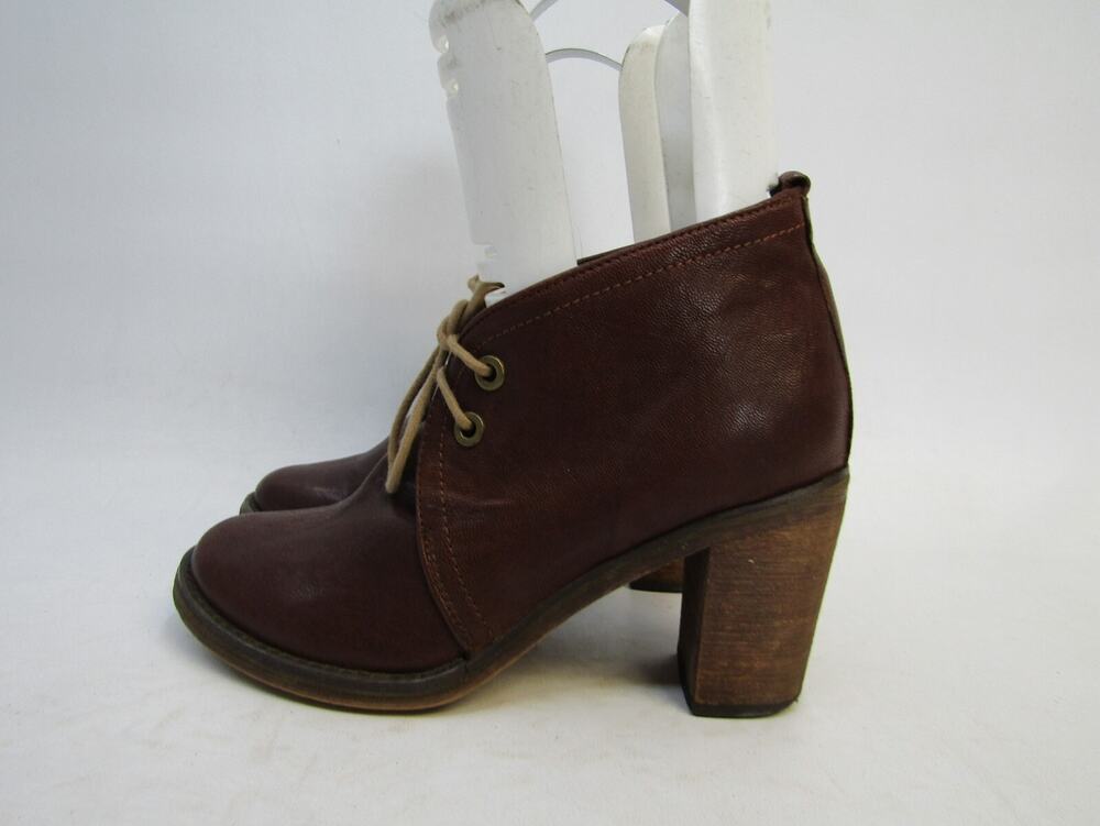 Jeffrey Campbell Womens Size 7 M Brown Leather Laces Ankle Fashion Boots Bootie